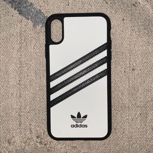 adidas White and Black Three-Stripes Phone Case
